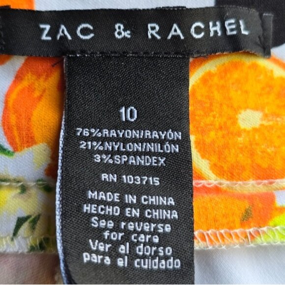 Zac & Rachel Orange Print Polka dot White Skort. size 10 - Picture 3 of 8